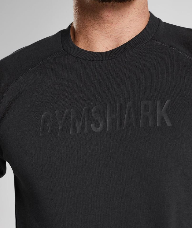 Men's Gymshark Apollo Crew Sweatshirts Black | CA 5D01A6